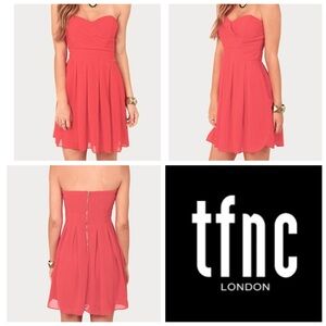 NEW!!! TFNC London sweetheart chiffon dress - salmon/coral color - size XS